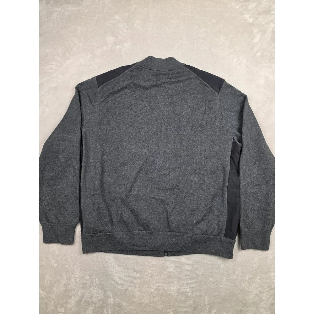 Polo Ralph Lauren Hybrid Sweater Bomber Jacket Men XXL Gray Black Full Zip Woven